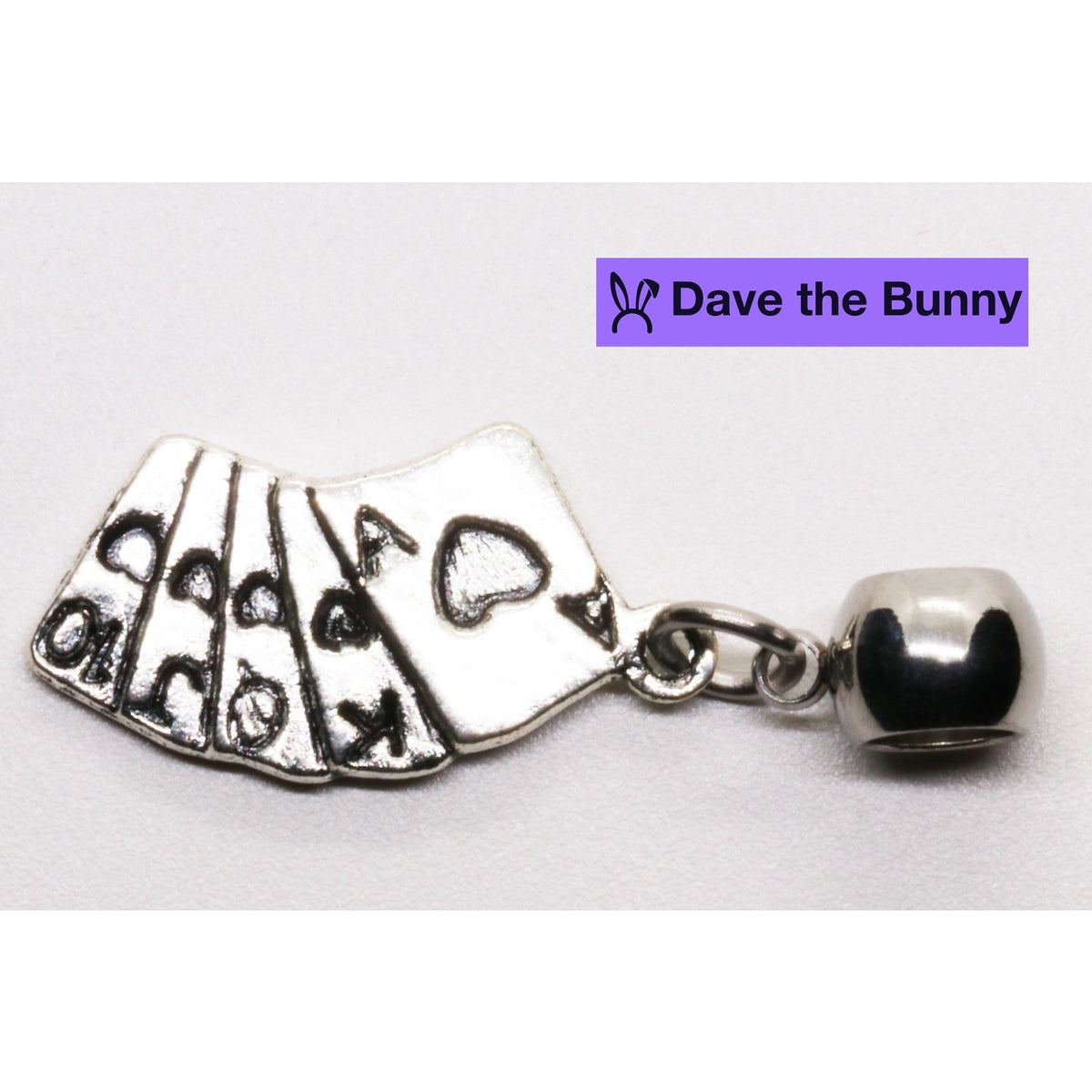 Poker Hand Charm Necklace with Stainless Steel Snake Chain