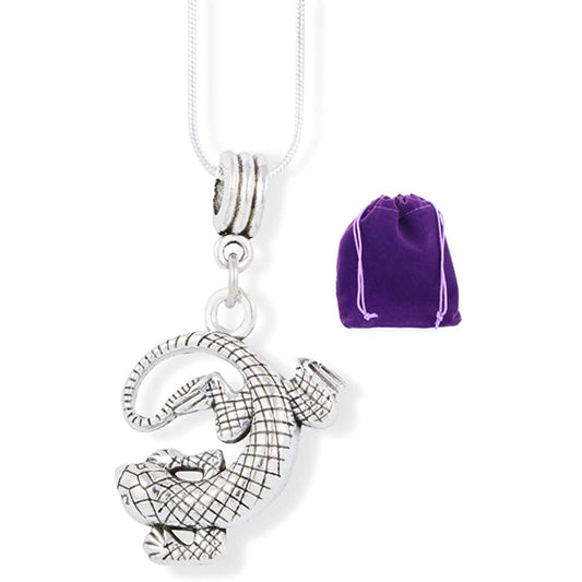 Lizard C Shape Hanging By Tail Charm Necklace
