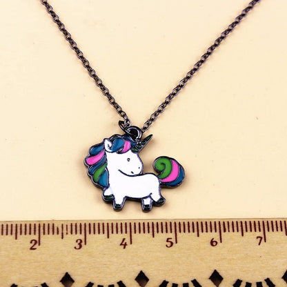 Unicorn Charm Necklace with Stainless Steel Snake Chain