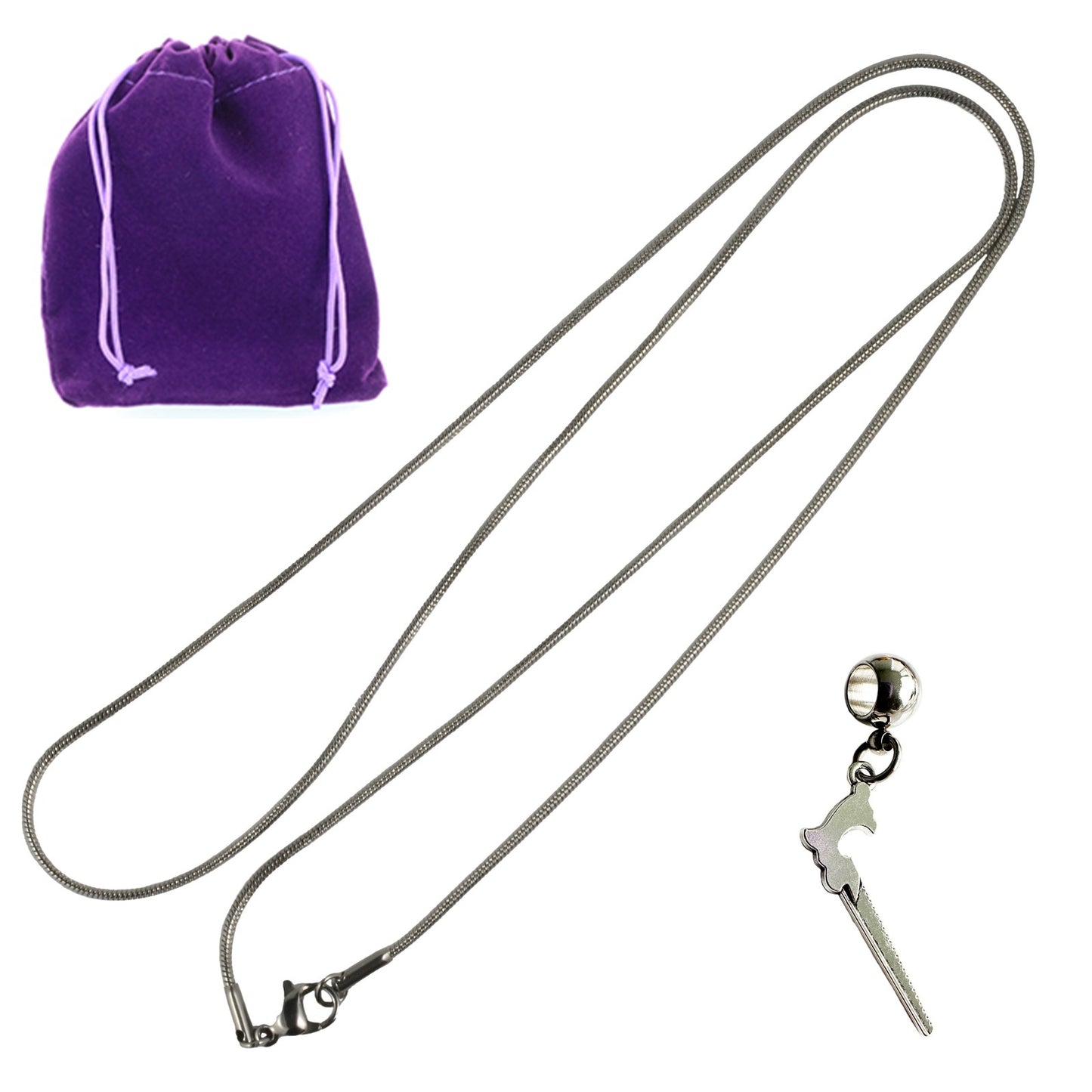 Jigsaw Necklace - Great Jewelry Saw Necklace, Stainless Steel Snake Chain with Metal Alloy Saw Charm - Essential Jewelry Tool or Charm Tool for Crafts and Design
