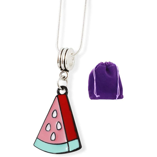 Watermelon Charm Necklace with Stainless Steel Snake Chain