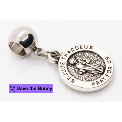 St Jude Medal Stainless Steel Connector with Metal Alloy Charm - Saint Jude Medals Catholic - Patron Saint of Hope Elegant and Durable Religious Jewelry for Devout Faith Expression