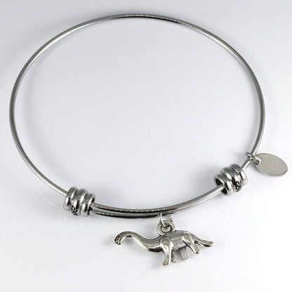 Brontosaurus Dinosaur Charm Bangle Bracelet