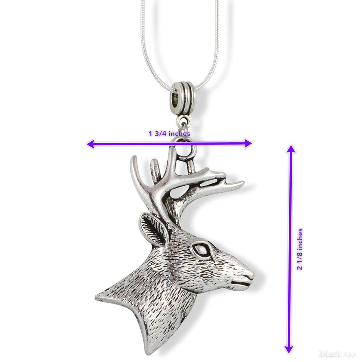 Deer Charm Necklace with Stainless Steel Snake Chain