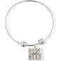 Coast Guard Text Charm Bangle Bracelet