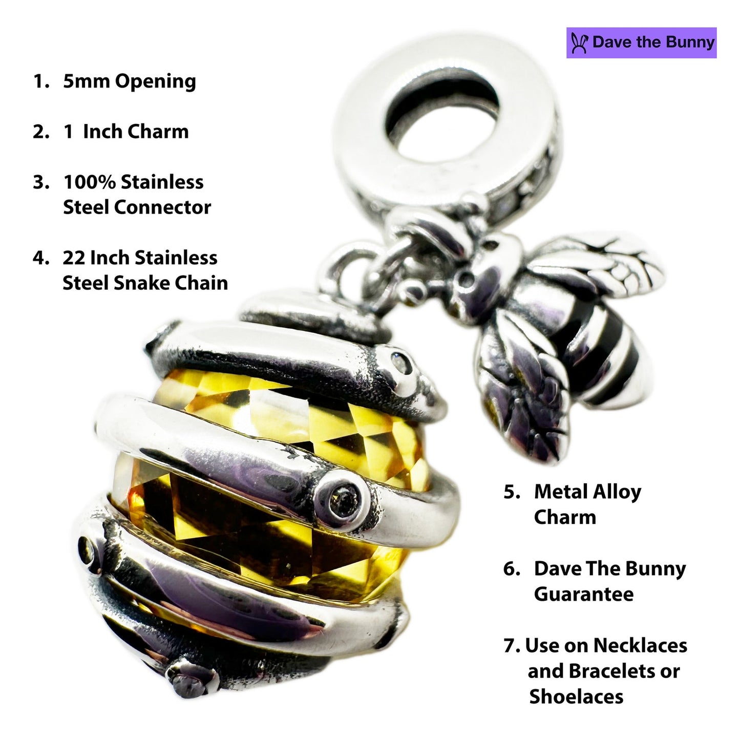 Bee and Hive Necklace - Bumblebee or Honeybee Charm Pendant