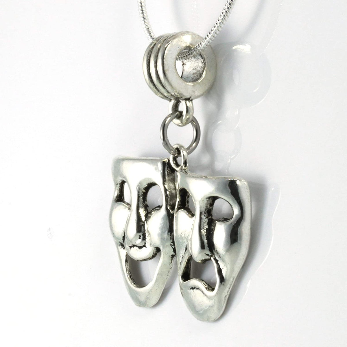 Thespian Charm Necklace with Stainless Steel Snake Chain