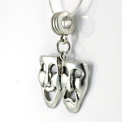 Thespian Charm Necklace with Stainless Steel Snake Chain