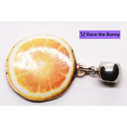 Orange Slice Charm Necklace with Stainless Steel Snake Chain