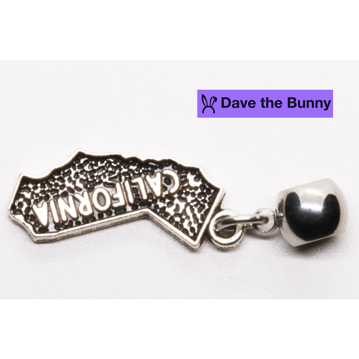 California Love Charm Necklace with Stainless Steel Snake Chain
