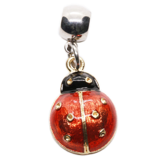 Lady Bug Charm with Stainless Steel Connector
