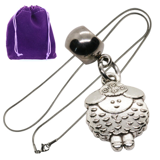 Sheep Charm Necklace with Stainless Steel Snake Chain