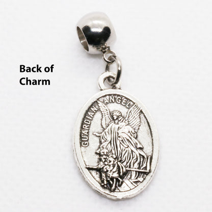 St Michael Charm - Guardian Angel St Michael Pendant for Men with Stainless Steel Connector and Metal Alloy Charm - St Michael the Archangel Necklace, Durable Religious Jewelry for Daily Wear
