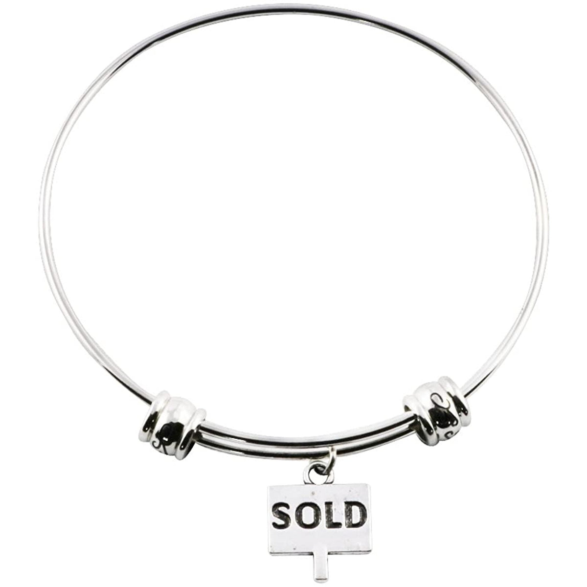 Sold Real Estate Sign Charm Bangle Bracelet