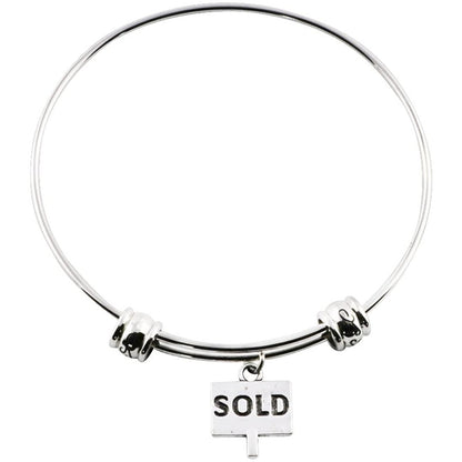 Sold Real Estate Sign Charm Bangle Bracelet