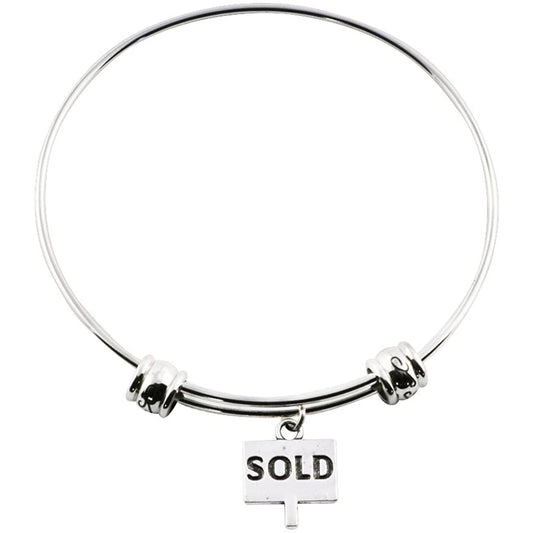 Sold Real Estate Sign Charm Bangle Bracelet