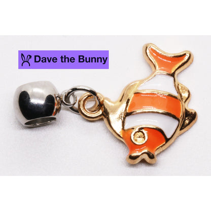 Fish Charm Necklace with Stainless Steel Snake Chain