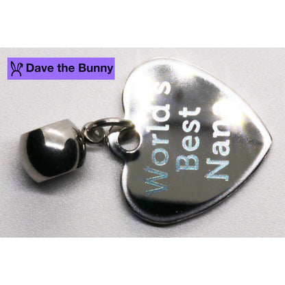 Nana Heart Charm Necklace with Stainless Steel Snake Chain
