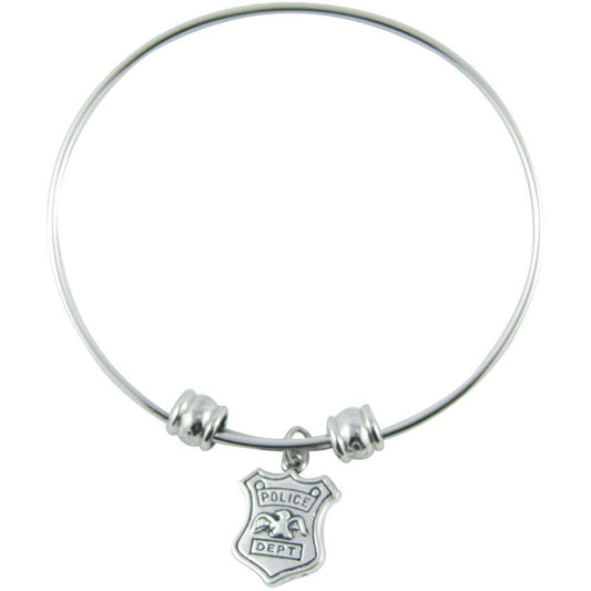 Police Dept Officer Detective Constable Badge Charm Bangle Bracelet