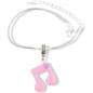 Music Note Plastic Charm Stainless Steel Bracelet