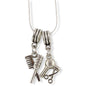 Hair Stylist Brush Comb Dryer Charm Necklace