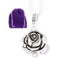 Rose Flower Large Charm Necklace with Stainless Steel Snake Chain