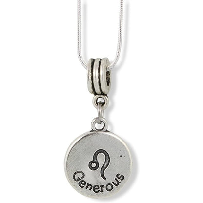 Leo Zodiac Astrology Horoscope Charm Necklace