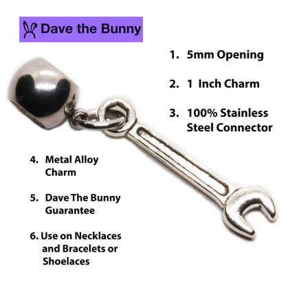 Tool Charm with Stainless Steel Connector