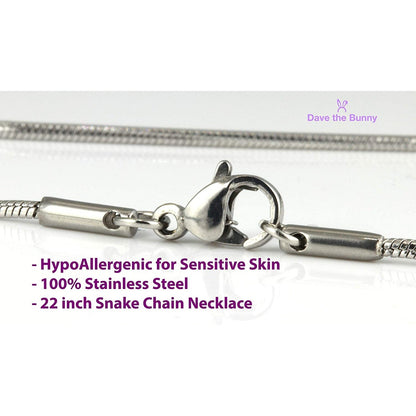 French Fry Charm Necklace with Stainless Steel Snake Chain