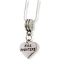 Fire Fighters Heart Charm Necklace with Stainless Steel Snake Chain
