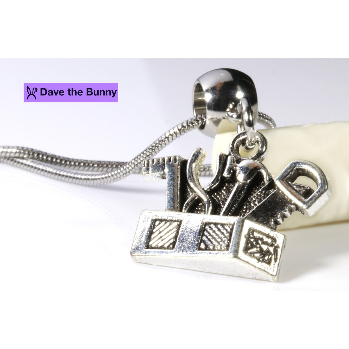 Tool Box Charm Necklace with Stainless Steel Snake Chain