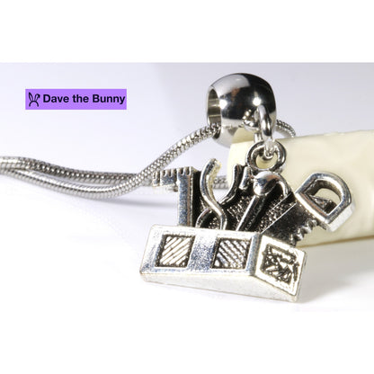 Tool Box Charm Necklace with Stainless Steel Snake Chain