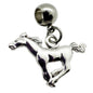 Horse Galloping Running Charm with Stainless Steel Connector