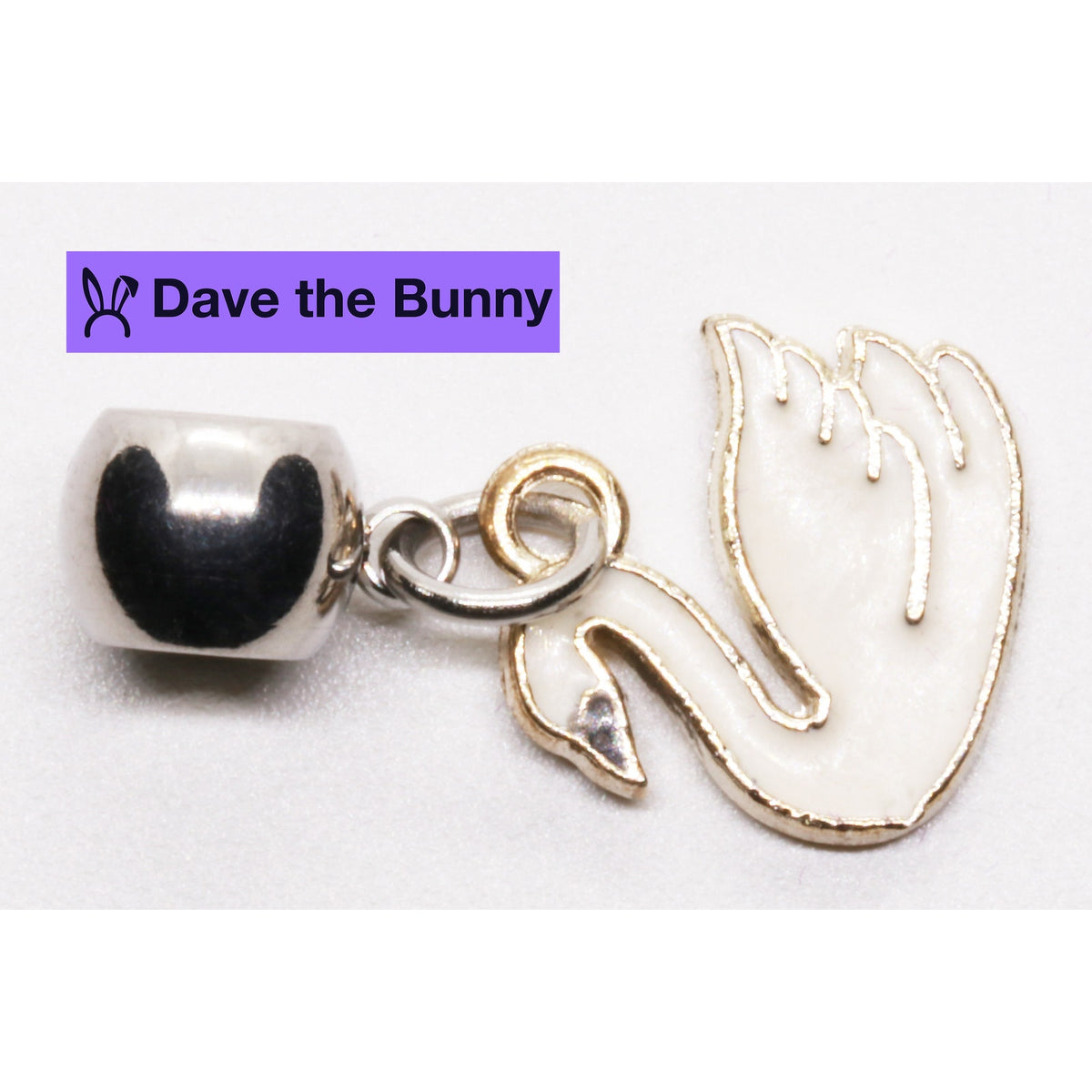 Swan Charm Necklace with Stainless Steel Snake Chain