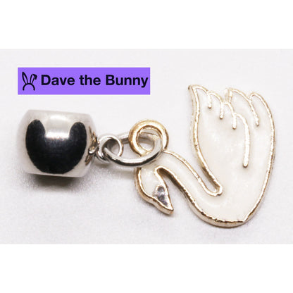 Swan Charm Necklace with Stainless Steel Snake Chain