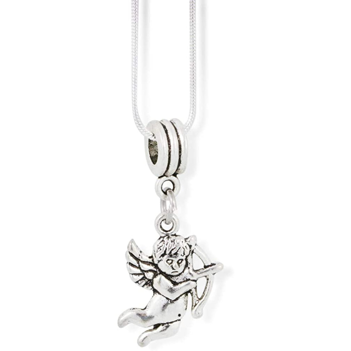 Cupid Charm Necklace with Stainless Steel Snake Chain