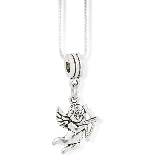 Cupid Charm Necklace with Stainless Steel Snake Chain