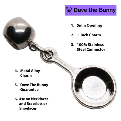 Frying Pan Charm with Stainless Steel Connector