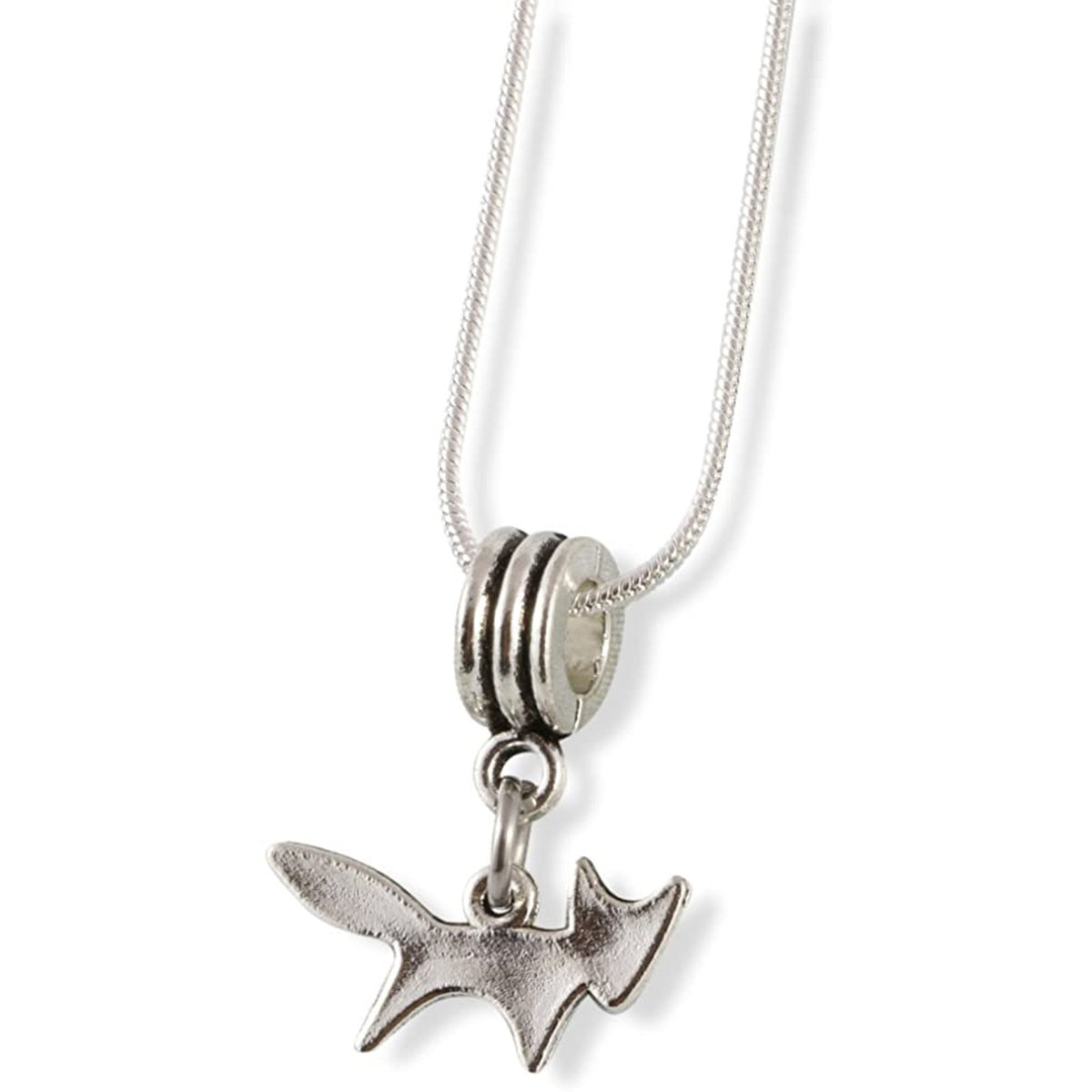Fox Silhouette Charm Necklace with Stainless Steel Snake Chain