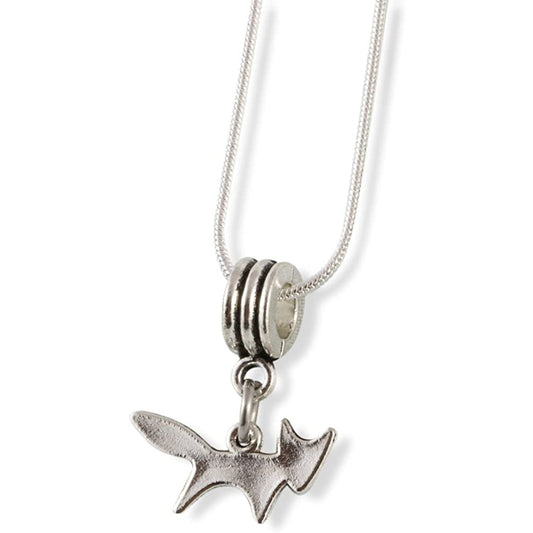 Fox Silhouette Charm Necklace with Stainless Steel Snake Chain