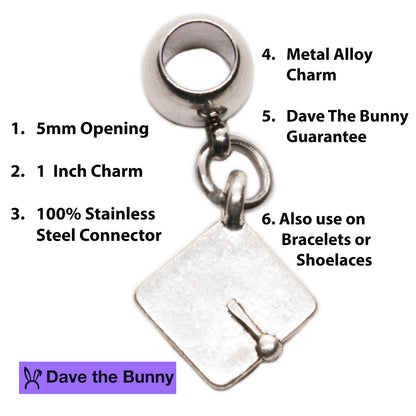 Graduation Charm Necklace with Stainless Steel Snake Chain
