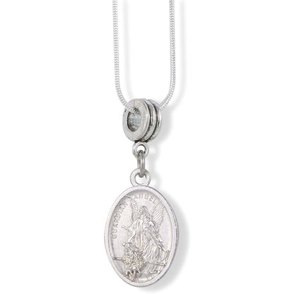 Saint Michael Charm Snake Chain Necklace