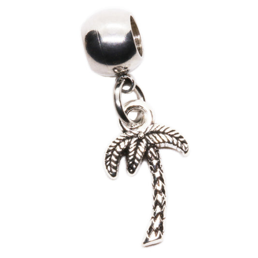 Palm Tree Charm with Stainless Steel Connector
