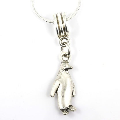 Penguin Charm Necklace with Stainless Steel Snake Chain