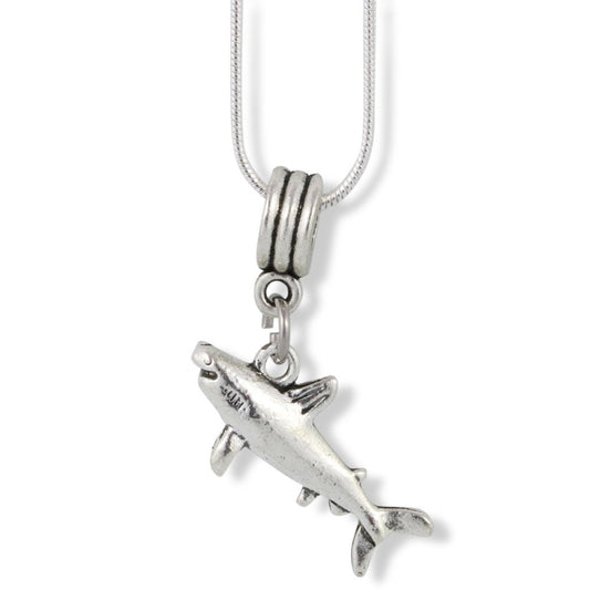 Shark Charm Necklace with Stainless Steel Snake Chain