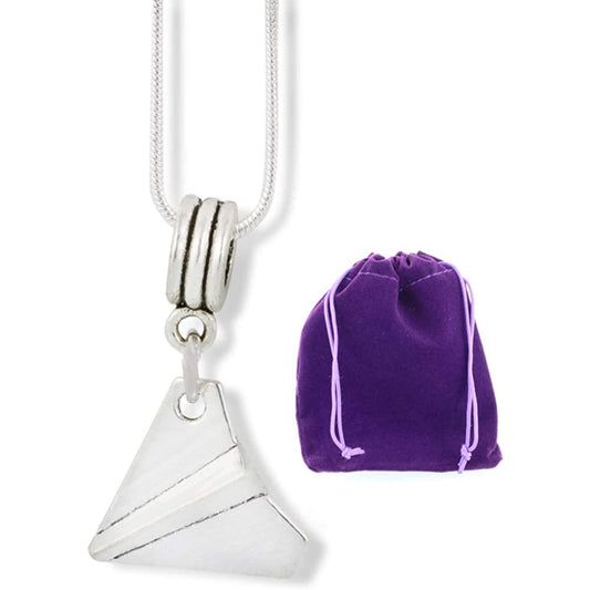 Paper Airplane Charm Necklace with Stainless Steel Snake Chain