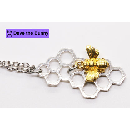 Bee Gifts for Women - Elegant Bee Necklace Featuring Bee on Honeycomb Design - Perfect Bee Gifts for Nature Lovers, Birthday, Anniversary, or Special Occasion Jewelry