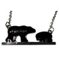 Mama Bear 1 Cub Charm Necklace with Stainless Steel Snake Chain