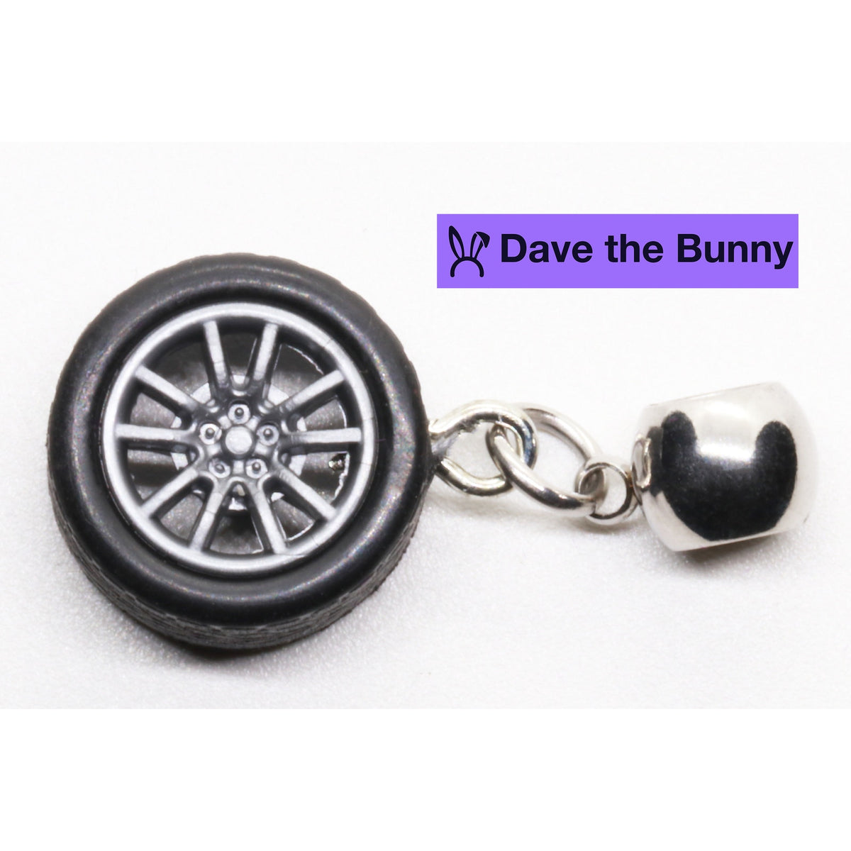 Racing Wheel Charm Necklace with Stainless Steel Snake Chain
