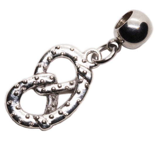 Pretzel Charm with Stainless Steel Connector